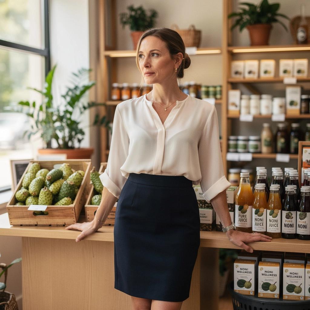 Širdies sveikatos simbolis, pavaizduotas kartu su Noni arbata, skatinantis sveiką gyvenimo būdą.